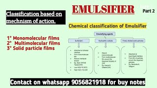 Emulsifier  Defination, Classification, Properties & Uses