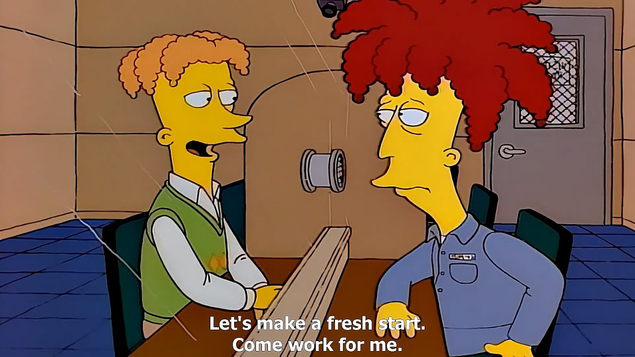 Sideshow Bob is released from prison, reunites with his brother Cecil