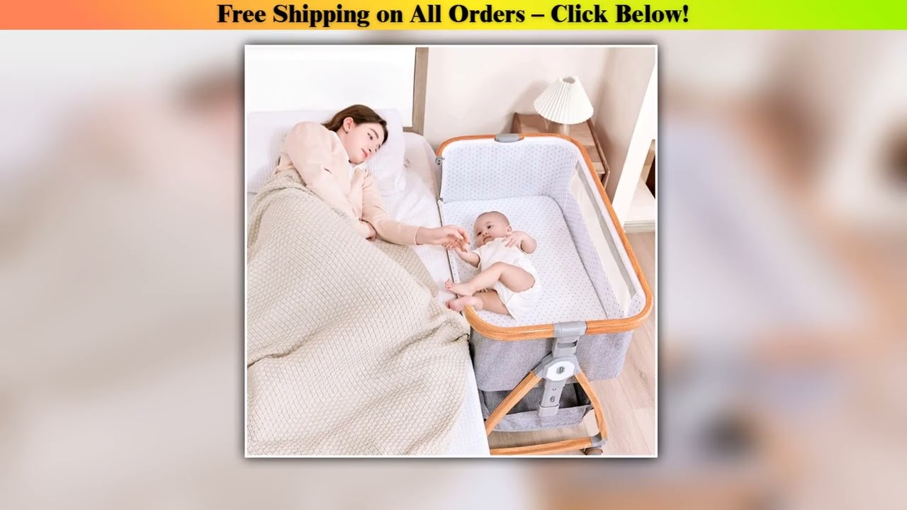Aluminum 0-3 years old baby crib movable portable cradle bed foldable multi-functional bb bed