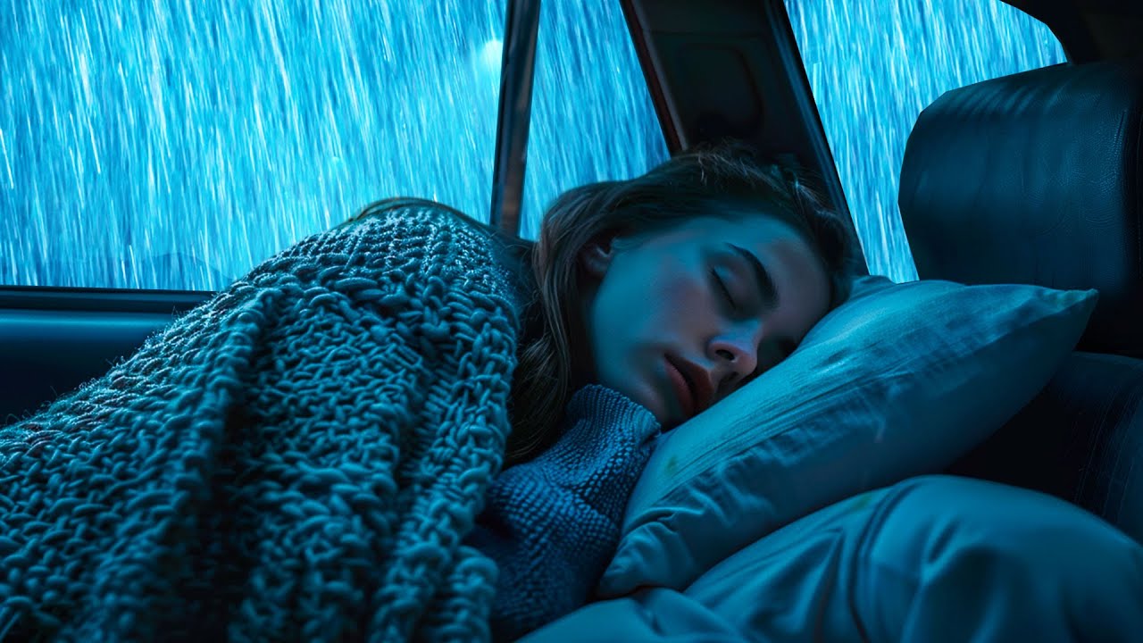 Расслабьтесь и Мгновенно Засните под Сильный Дождь и Яростный Гром в Машине Ночью