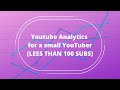 YouTube Analytics of a Small YouTuber (Less than 100 Subscribers)