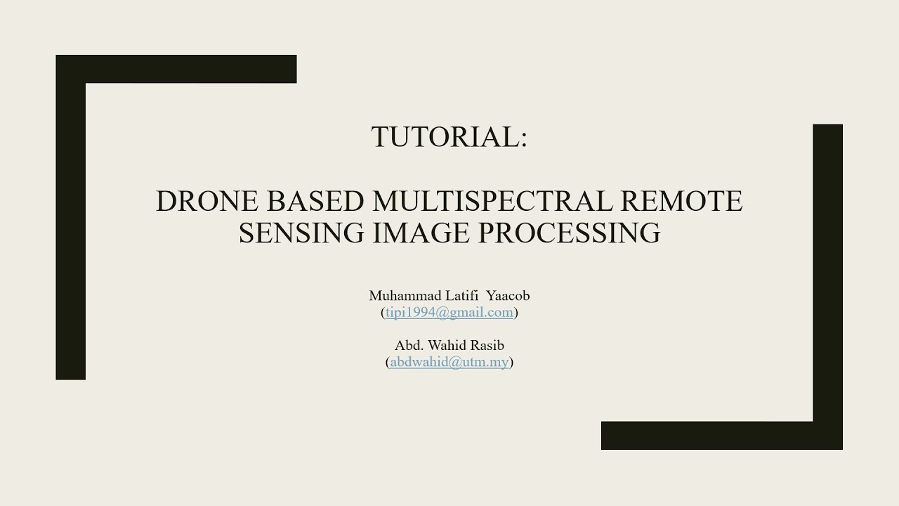 Drone Based Multispectral Remote Sensing Image Processing - YouTube