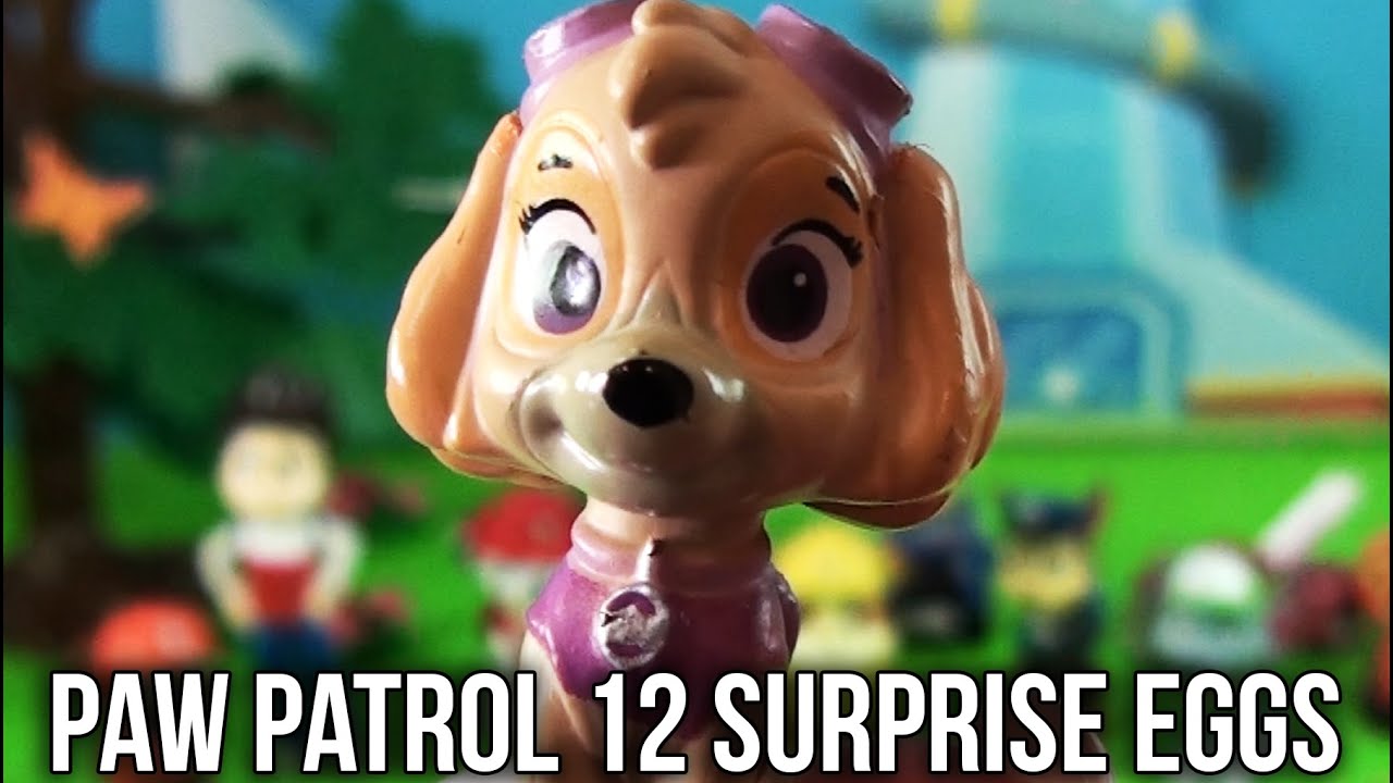 funny video memes Paw Patrol 12 Surprise Eggs Toy Figures | Ryder Chase Rubble Marshall Zuma Rocky Skye & Vehicles