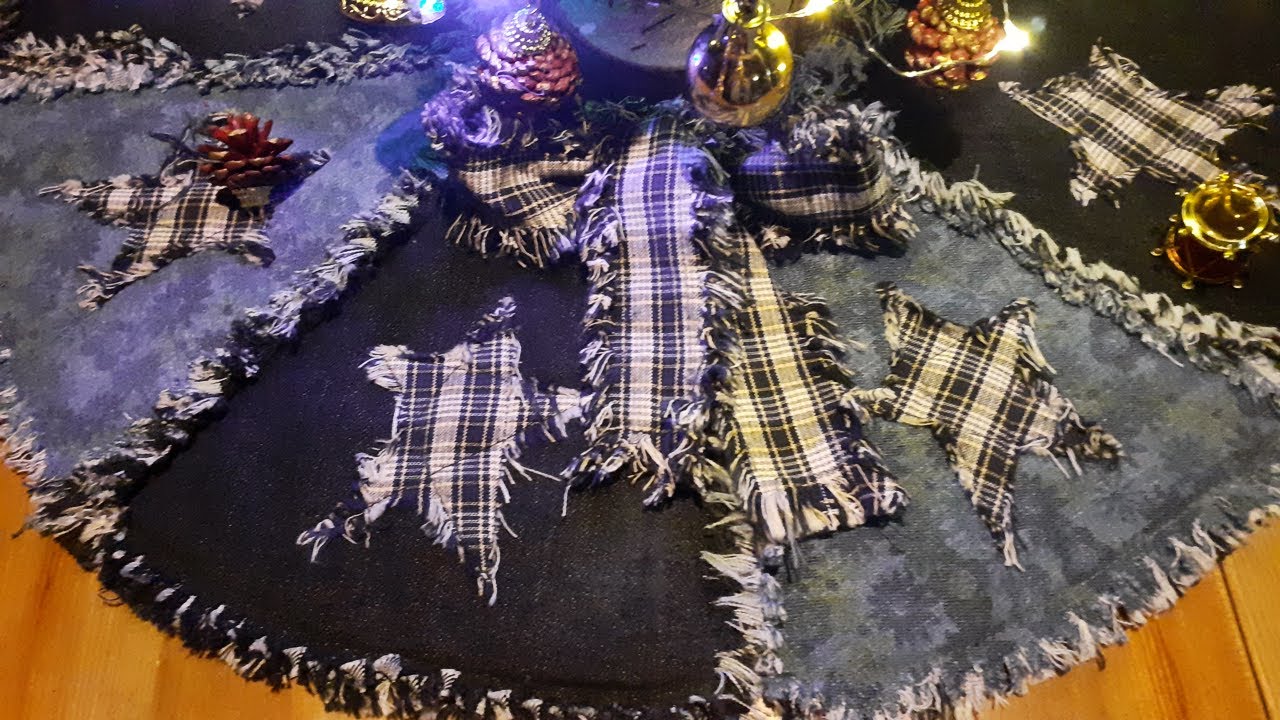 blue jean christmas tree skirt
