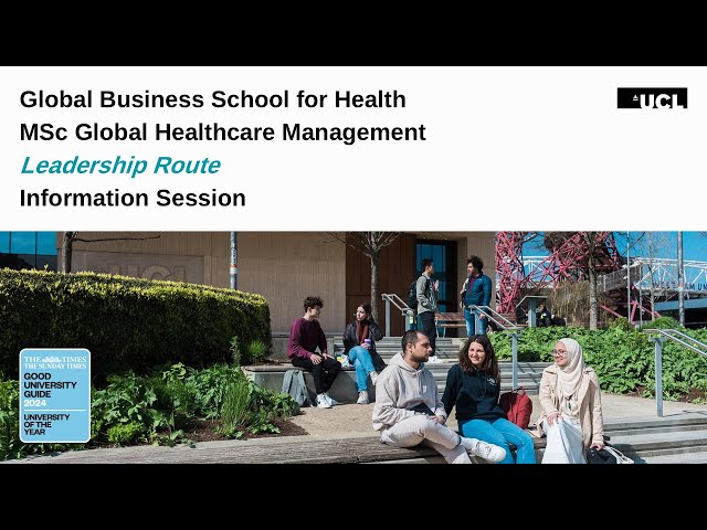 Watch MSc Global Healthcare Management (Leadership) information session - 25 Feb 2025 on YouTube.