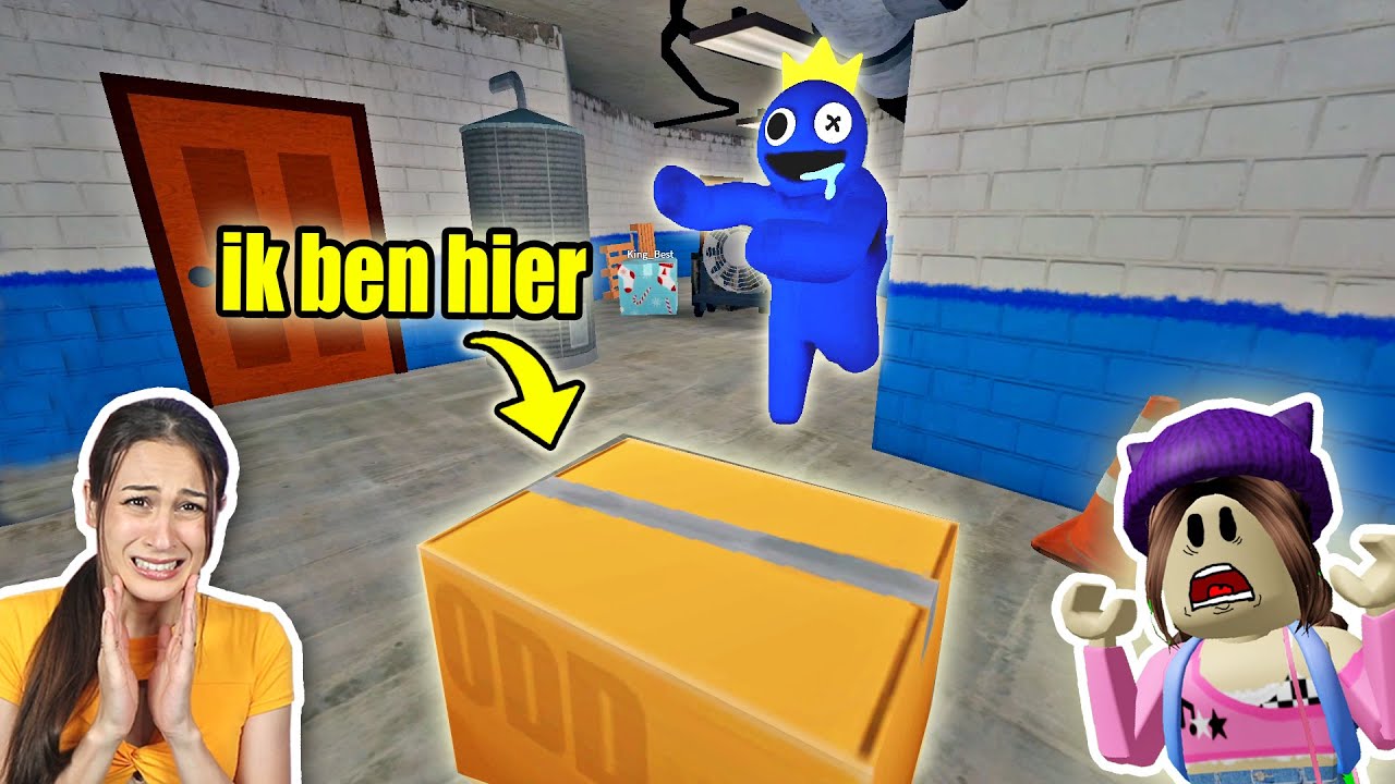 VERSTOPPEN ONDER EEN DOOS OM DIT GEVAARLIJKE PRETPARK TE OVERLEVEN! - RAINBOW FRIENDS || LPW