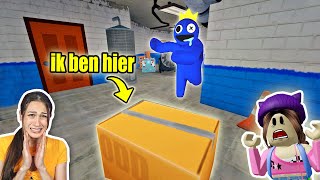 VERSTOPPEN ONDER EEN DOOS OM DIT GEVAARLIJKE PRETPARK TE OVERLEVEN! - RAINBOW FRIENDS || LPW