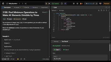 3190. Find Minimum Operations to Make All Elements Divisible by Three