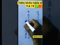 Table tricks✅🔥#mathhacks#shorts#pahada#youtubeshorts