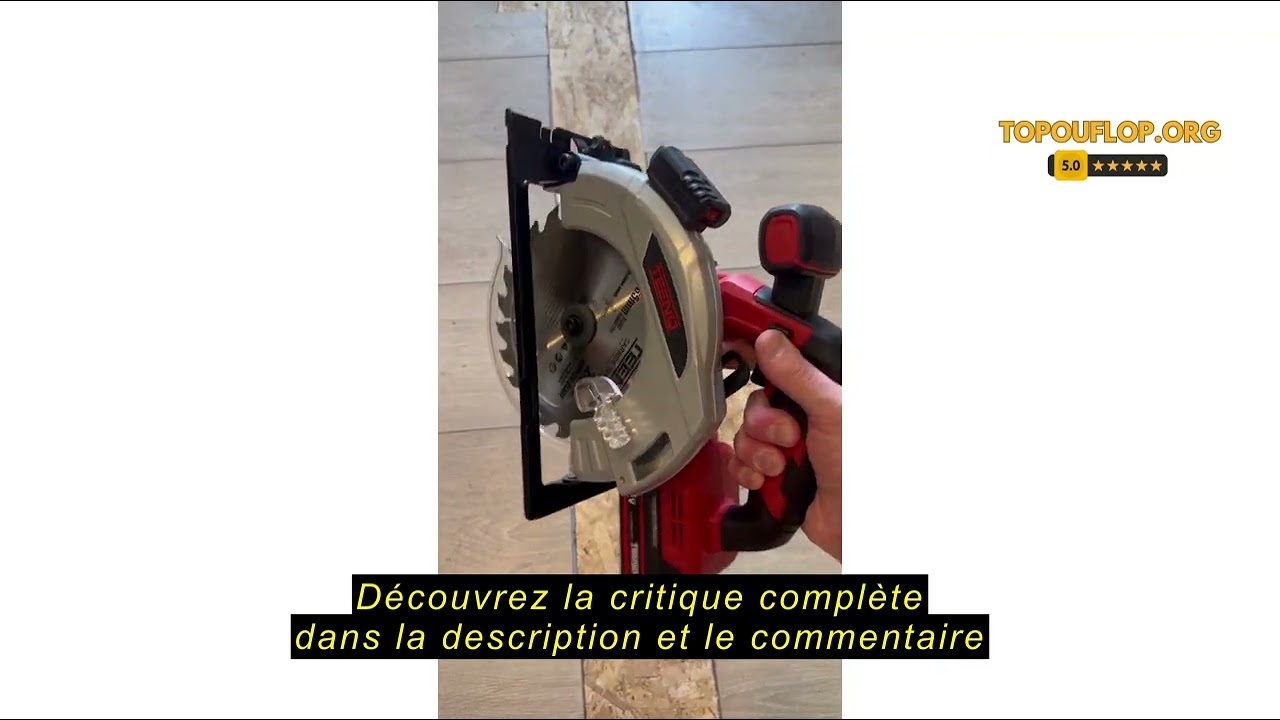 Avis sur la TEENO Scie circulaire laser sans fil 4000 RPM avec frein électrique, 2X2.0 AH batteries,
