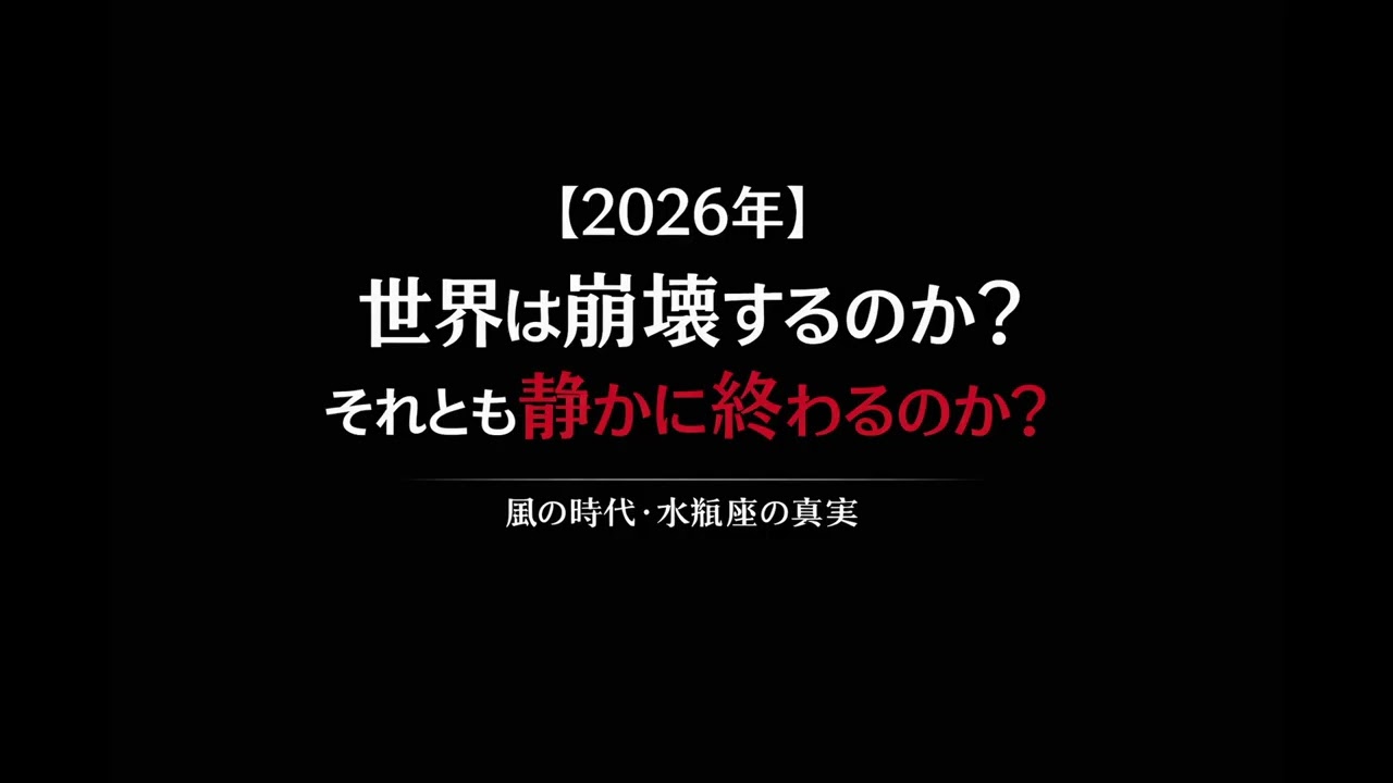 【2026年】世界は崩壊するのか？それとも静かに終わるのか｜風の時代・水瓶座の真実