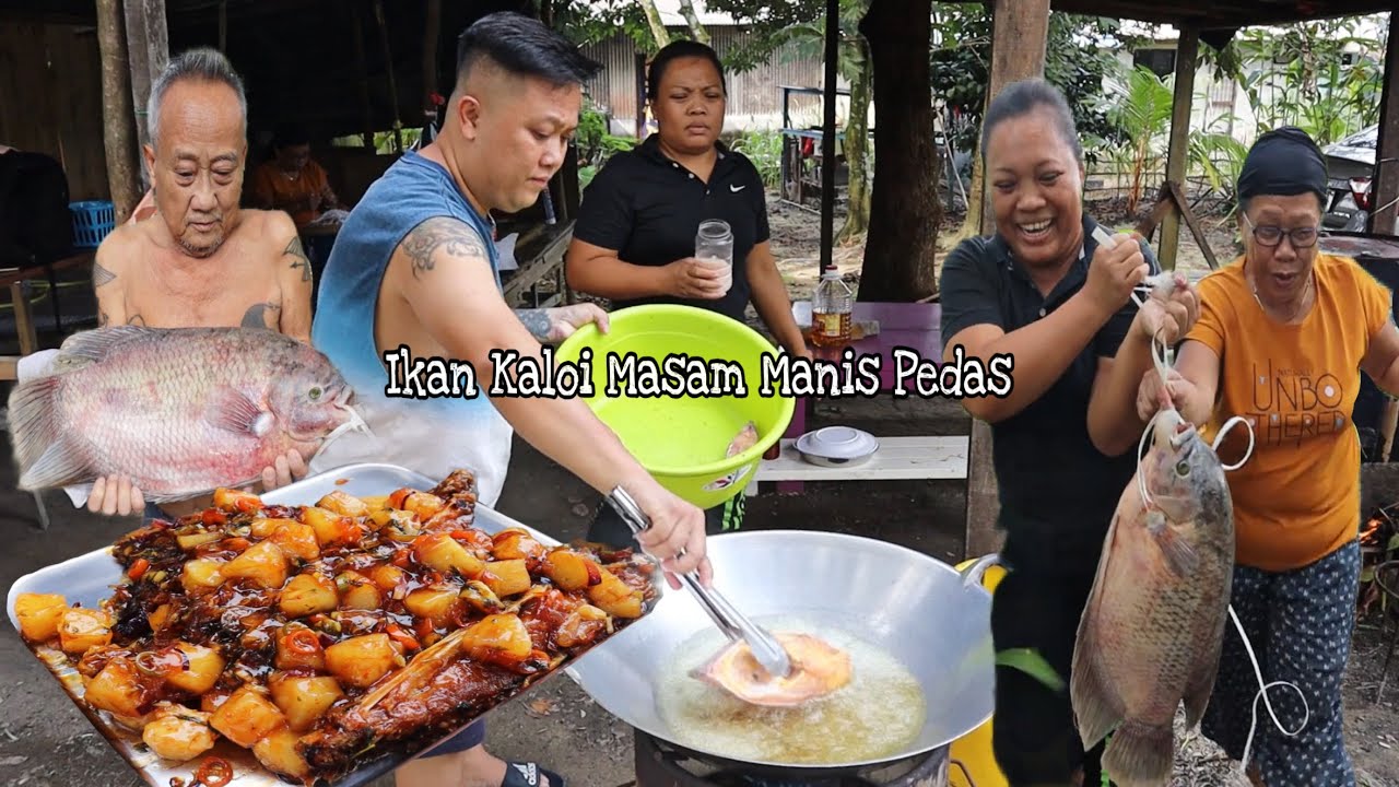 MASAK IKAN KALOI MASAM MANIS PEDAS // JUSTIN BELAJAR MEMANSUH DENGAN ATUK&NENEK…//