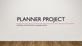 Personal Planner - Setting up MVVM