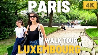 ฉันไปเที่ยวปารีสใน Jardin du Luxembourg, Sorbonne และ Pantheon Square 4K HDR Walk