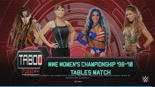 WWE 2K24 Molly VS Valhalla, Eve, Zelina Fatal 4-Tables Elm. Match WWE Women's Tittle '10