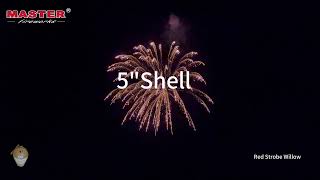 5 Red Strobe Willow #fireworkstesting #Shells