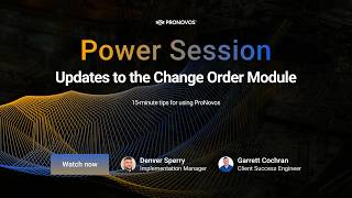 Updates to the Change Order Module