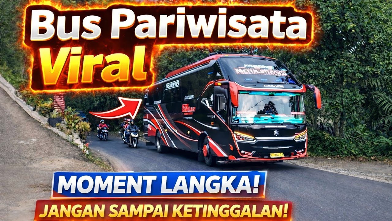 MOMENT LANGKA‼️ Bus Pariwisata Viral Full Basuri Bikin Jalanan Heboh 🔥