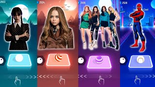 Wednesday Addams 🆚 M3gan 🆚 Black Pink 🆚 Spider Man |  Tiles Hop Edm Rush screenshot 5