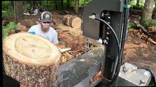 Splitting Big Poplar Rounds With Wolfe Ridge 17vs!