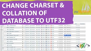 How to Convert Whole Database CharSet & Collation to UTF32 in PhpMyAdmin | Tables Columns Collations