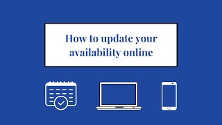 How to update your availability online