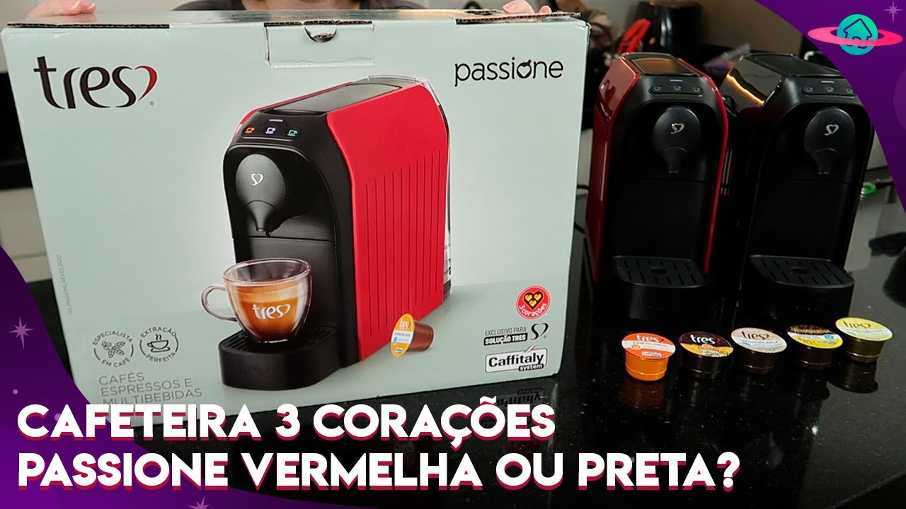 Cafeteira Espresso Elétrica 3Corações Passione para Cápsula 1260W 220V -  Preto