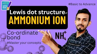 lewis dot structure of ammonium ion NH4+ | Chemistry Lewis Dot Structure For The Ammonium Ion