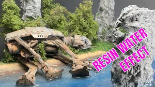 Realistic Star wars diorama, Bandai wrecked  ATAT (epoxy resin water effect )