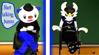 Fursuitng: Oshawott Noire Takes Cinderace In for Questioning