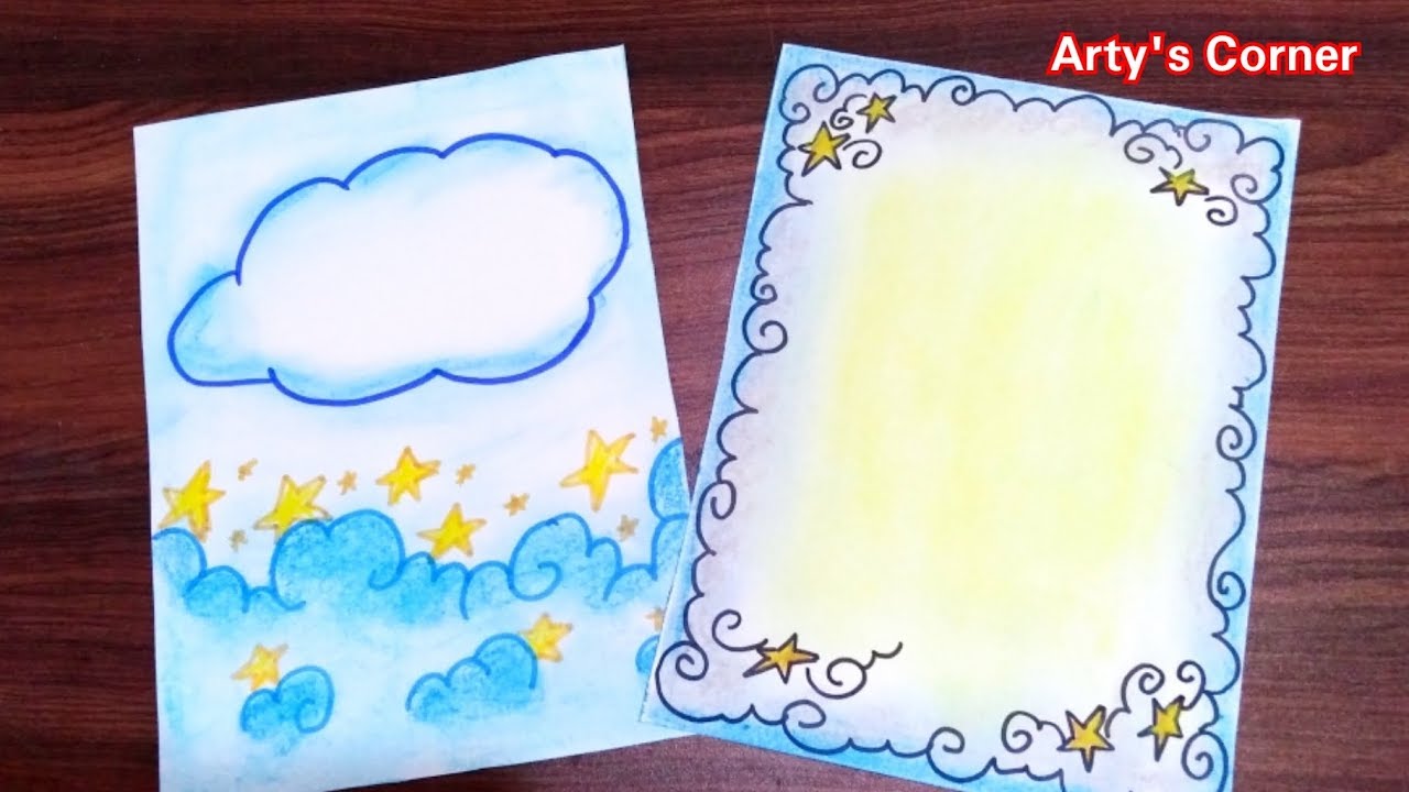 Easy Border Design on Paper How to Decorate Front Page of File Border Design For School