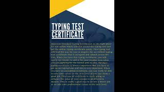 Accredited Typing Test Certificate