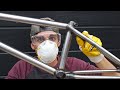 Removing paint from bicycle frame