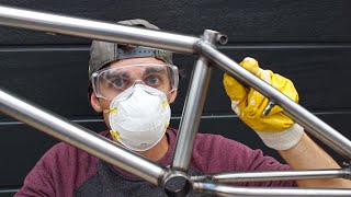 Removing paint from bicycle frame