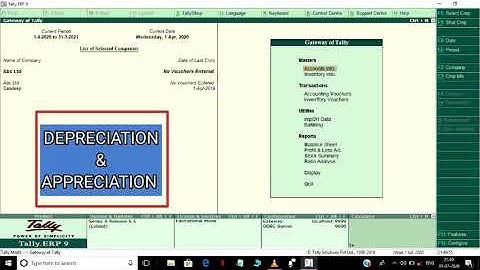 Depreciation & appreciation on fixed assets in tally erp 9 In hindi