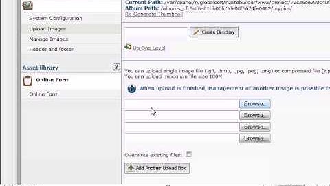 Creating a Photo Album in RVSiteBuilder