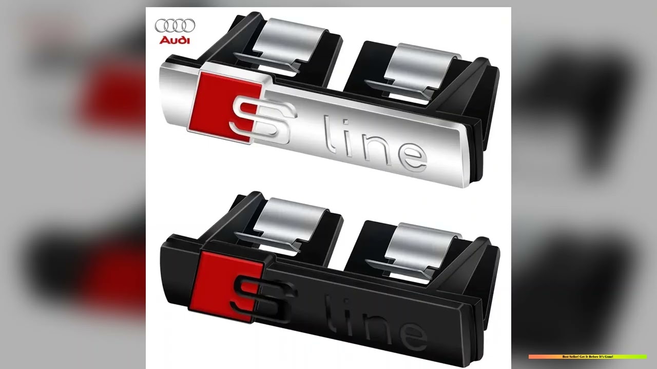 S Line Logo Auto Front Grille Badge Sticker Metal S Line Emblem For Audi S A3 A4 B8 8P 8V B6 A5 A6
