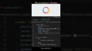 Neumorphism Loader.  #html #css #tutorial #frontend #shorts