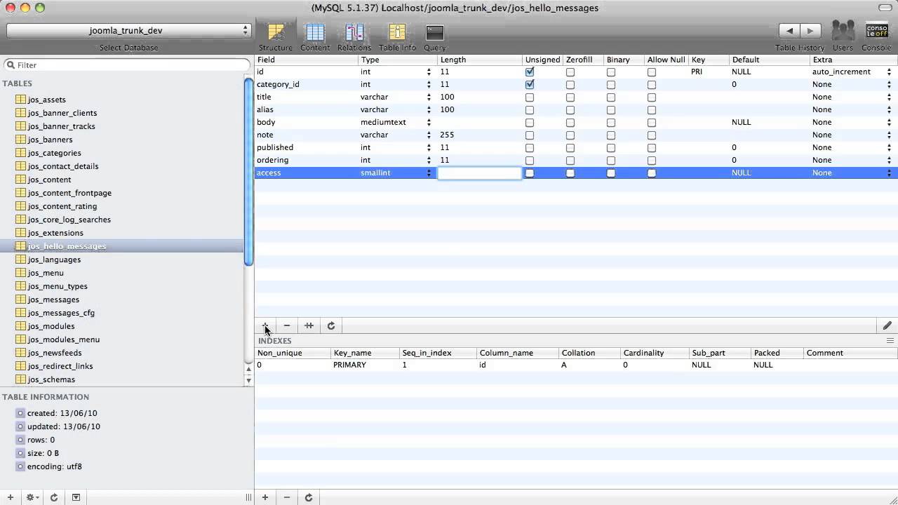 2.8 Creating the Database Table for a Joomla Component YouTube