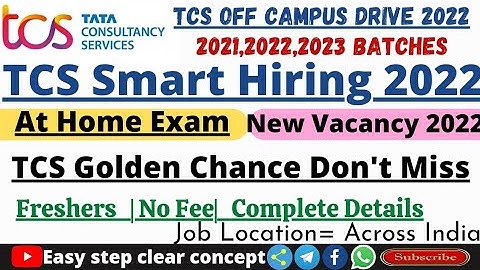 TCS Off Campus Drive 2022 | TCS hire Freshers 2022 | TCS Recruitment 2022 | Complete Process |