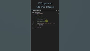 C Program to Add Two Integers #coding