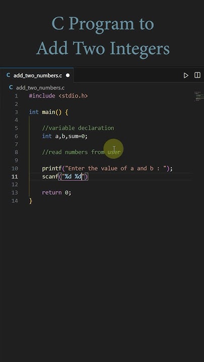 C Program to Add Two Integers #coding - YouTube