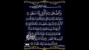 سورة الضحى ماشاء الله تبارك الله صوت جميل