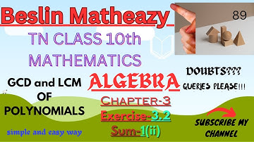 TN samacheer 10th Maths ALGEBRA(GCD AND LCM OF POLYNOMIALS)CH3-EXERCISE-3.2-SUM1-(ii)both Tamil/ Eng