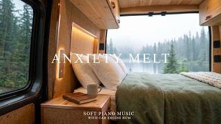 Anxiety Melt | Cozy car interior sounds for anxiety relief | Soft piano music with car engine hum screenshot 5