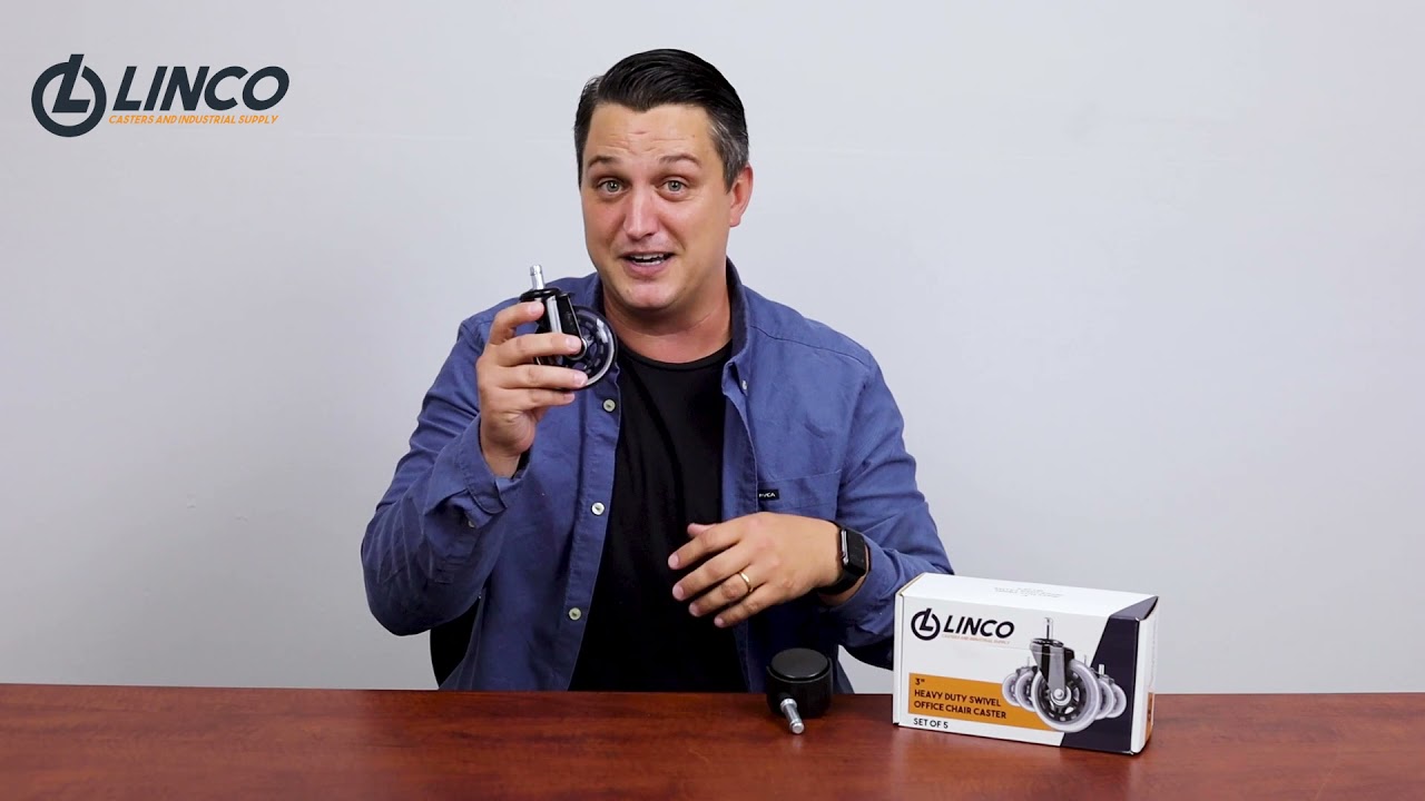 Heavy Duty Office Chair Casters by LINCO - Replacement Wheels - Set of 5