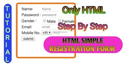 How to Create a Simple Registration Form Step by step for beginners ll Using #html & #css.