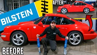 Bilstein coilover install on this 964 911 Carrera 4! Lowered 75MM!