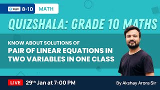 Algebraic conditions for solutions | Pair of Linear Equation | Class 10 Maths