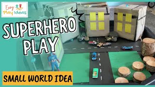PLAY INSPIRATION | How to Create an Epic Superhero Small World: Tuff Tray Play for Kids